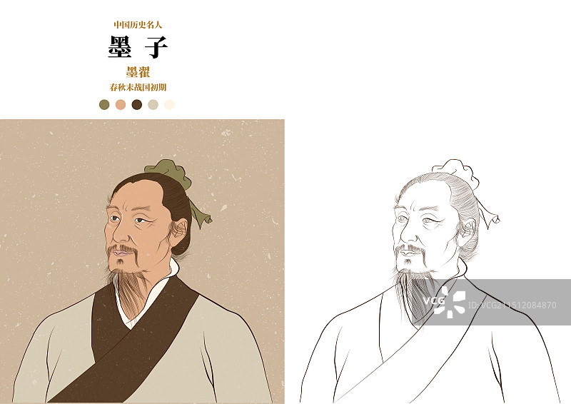 中国历史名人-墨子图片素材