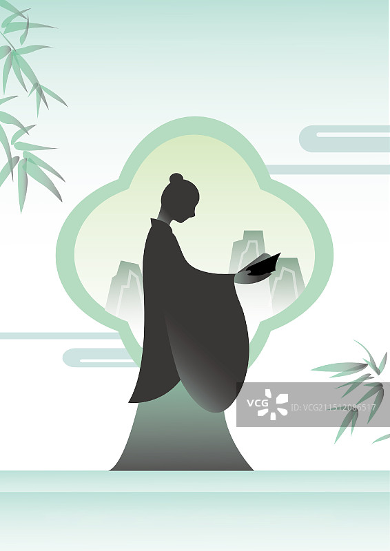 中式扁平插画图片素材