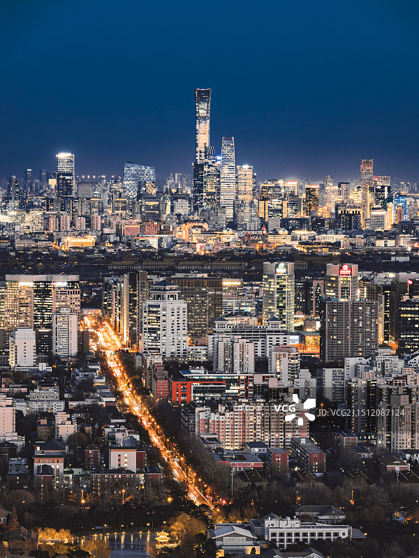 北京城市天际线高通透夜景图片素材