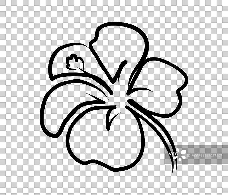 一笔画芙蓉花图片素材