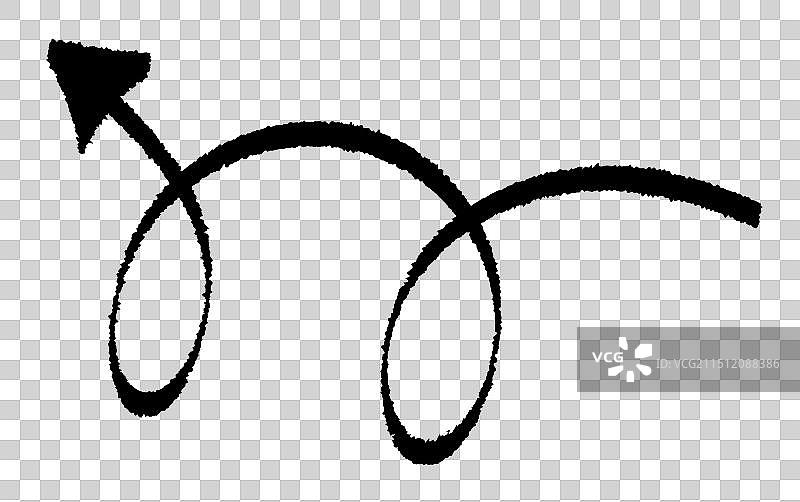 笔刷风格的向右箭头（带环）图片素材