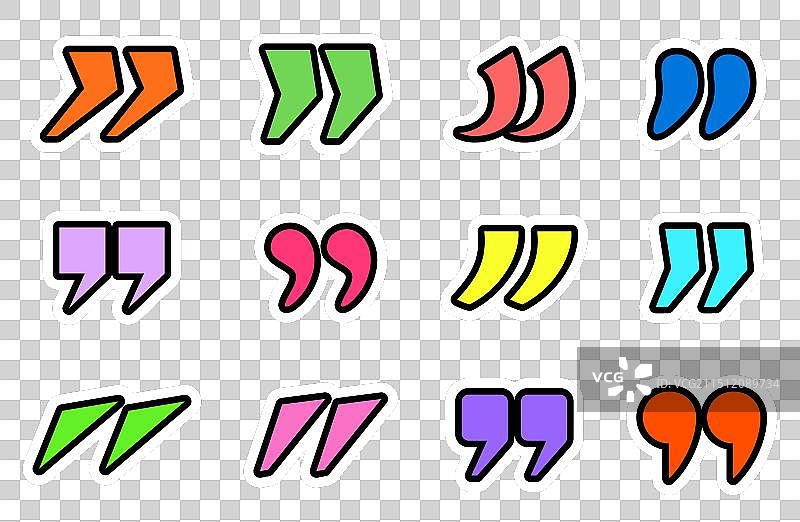 彩色抽象引号设计图片素材