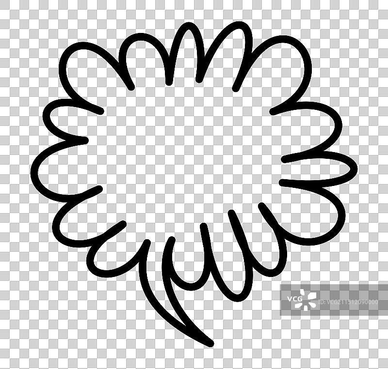 黑色云语音气泡轮廓图片素材