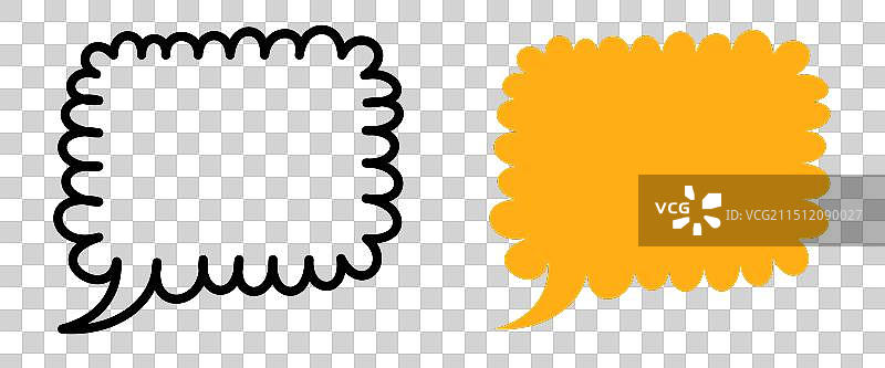 黑色波浪边正方形对话气泡图片素材