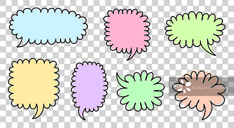 彩色漫画风格对话气泡合集图片素材