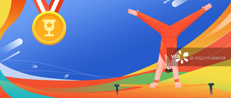 单杠横版插画运动会奥运会图片素材