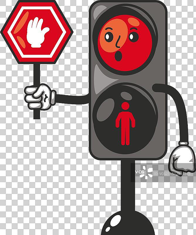 行人交通指示灯，请注意图片素材