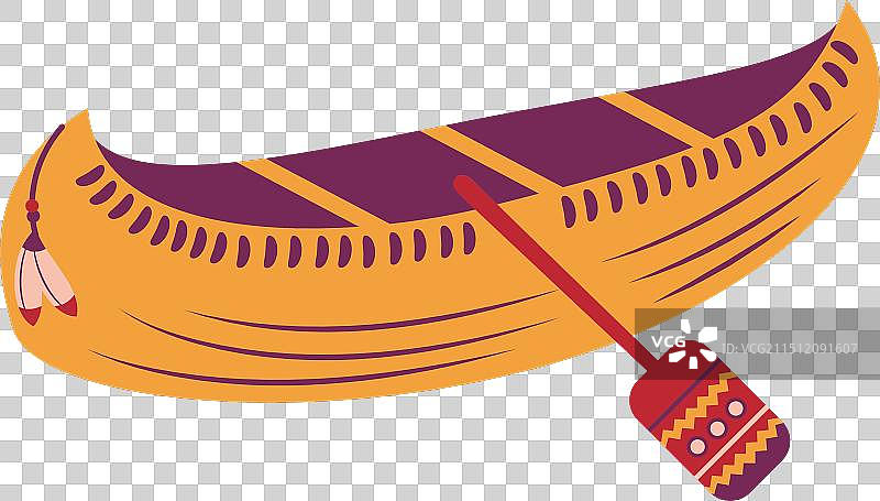 土著独木舟和桨图片素材