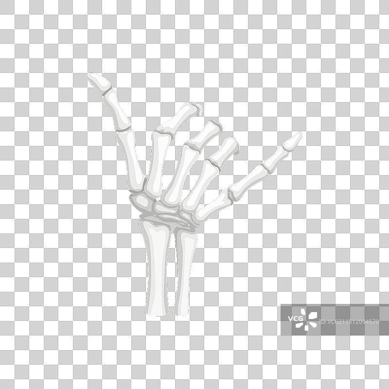 骷髅手势：放松的冲浪手势图片素材