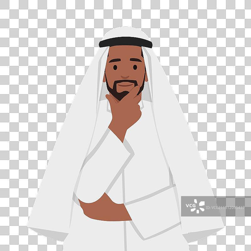戴沙特头巾的沙特男人图片素材