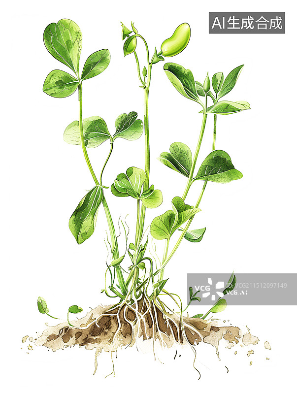【AI数字艺术】豆苗图片素材