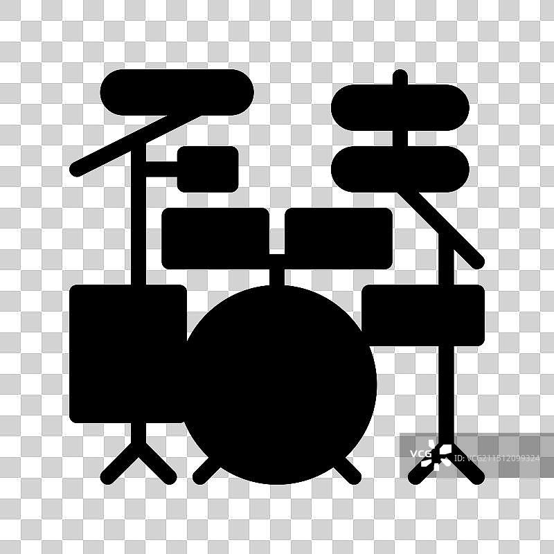 实心风格的音乐鼓图标图片素材