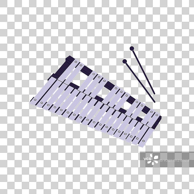 带鼓槌的钟琴或管弦乐钟图片素材