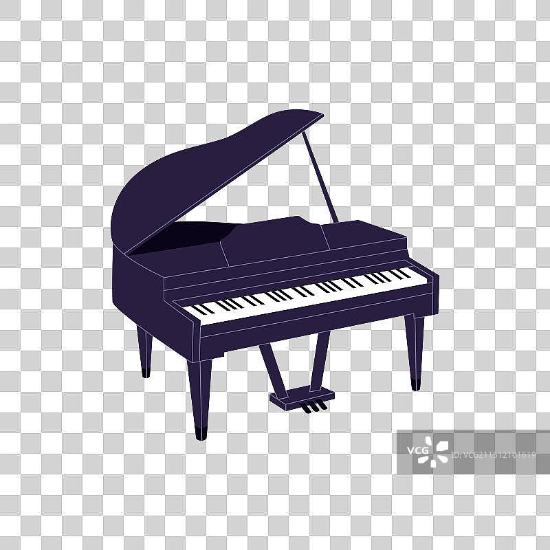 黑色豪华三角钢琴键盘乐器图片素材