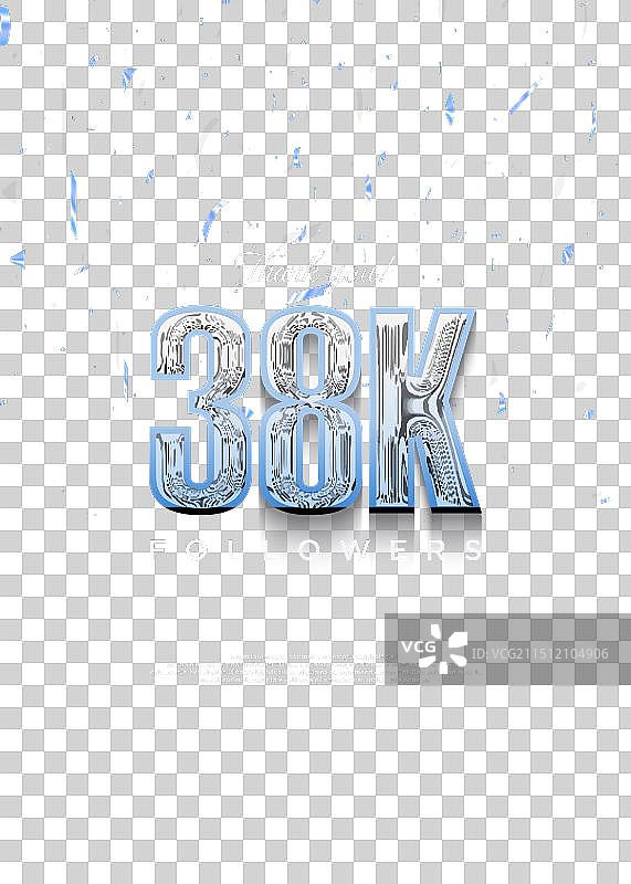 3.8万粉丝感谢蓝色数字图片素材