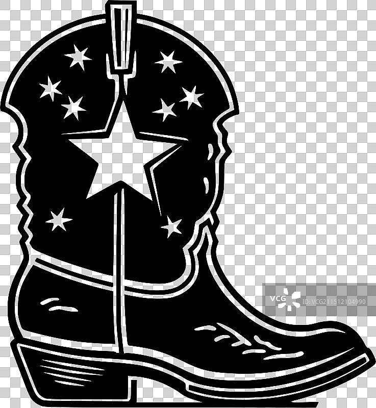 牛仔靴 - 简约剪影图片素材