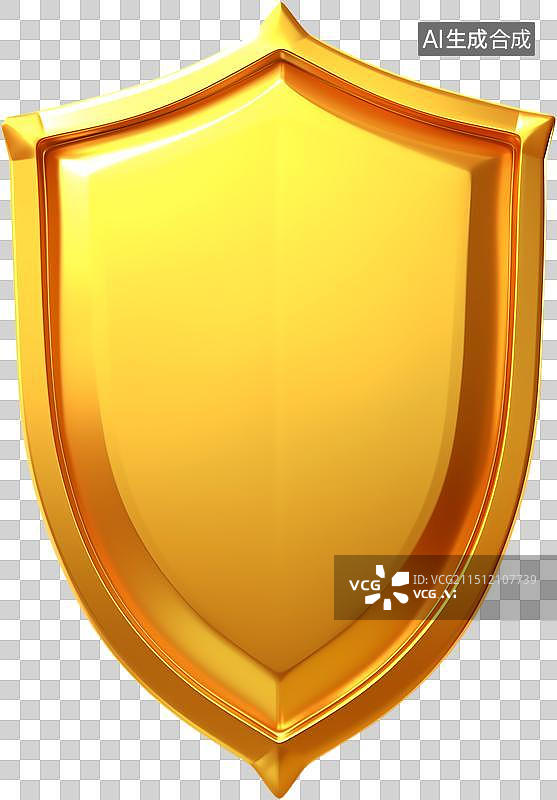【AI数字艺术】金色盾牌，金色徽章图片素材