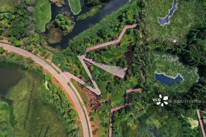 滇池湿地公园航拍图片素材