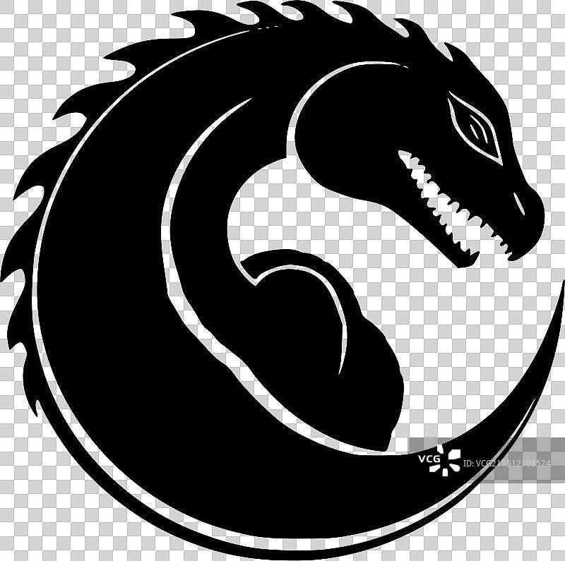 科莫多龙黑白图标图片素材