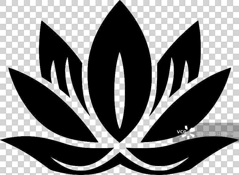 莲花极简扁平风标志图片素材