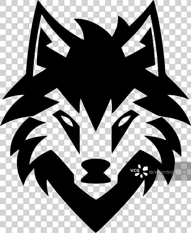 高品质狼标志，适用于T恤图片素材