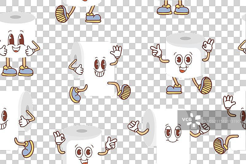 可爱卡通卫生纸无缝图案图片素材