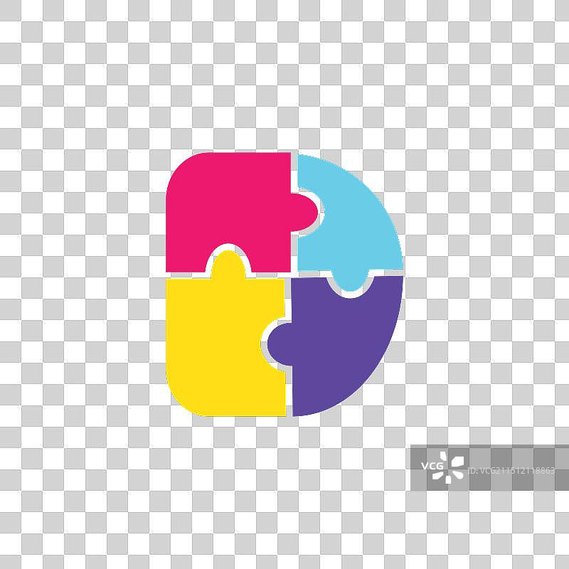 字母d拼图图片素材