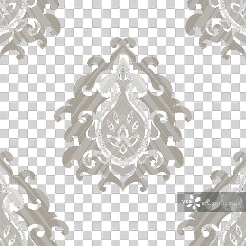 米色复杂花卉提花图案图片素材