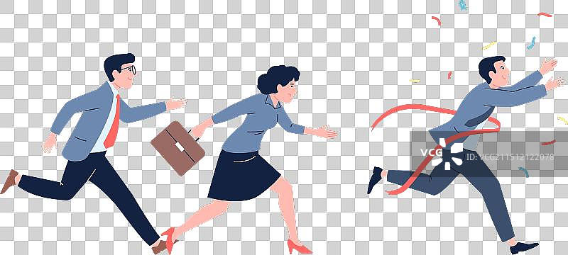 冲过终点线的商人图片素材