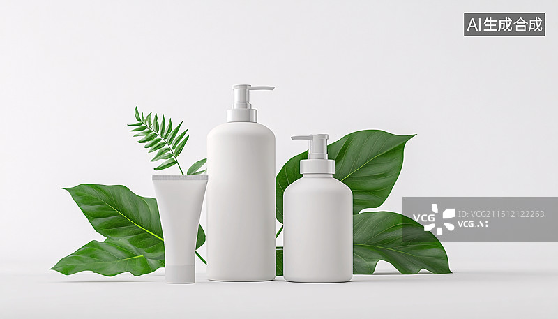 【AI数字艺术】3D渲染洗面奶化妆品模板展示平台三维背景图片素材