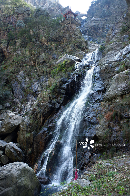 庐山石门涧瀑布图片素材