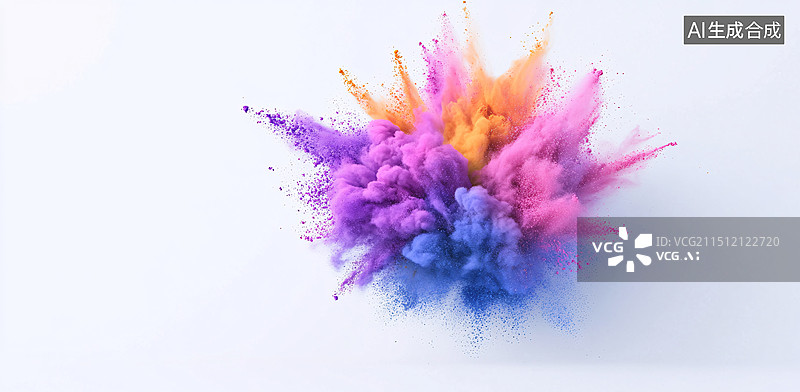 【AI数字艺术】抽象彩色粉尘爆炸粉末飞溅纹理颗粒设计背景图片素材