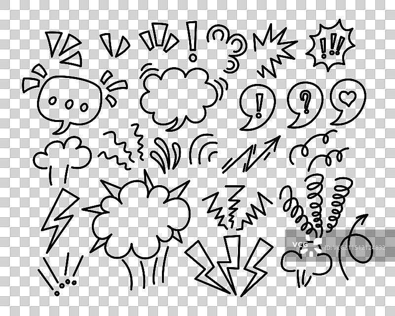 漫画对话气泡和声音效果图片素材