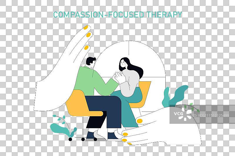 专注同情疗法（扁平风格）图片素材