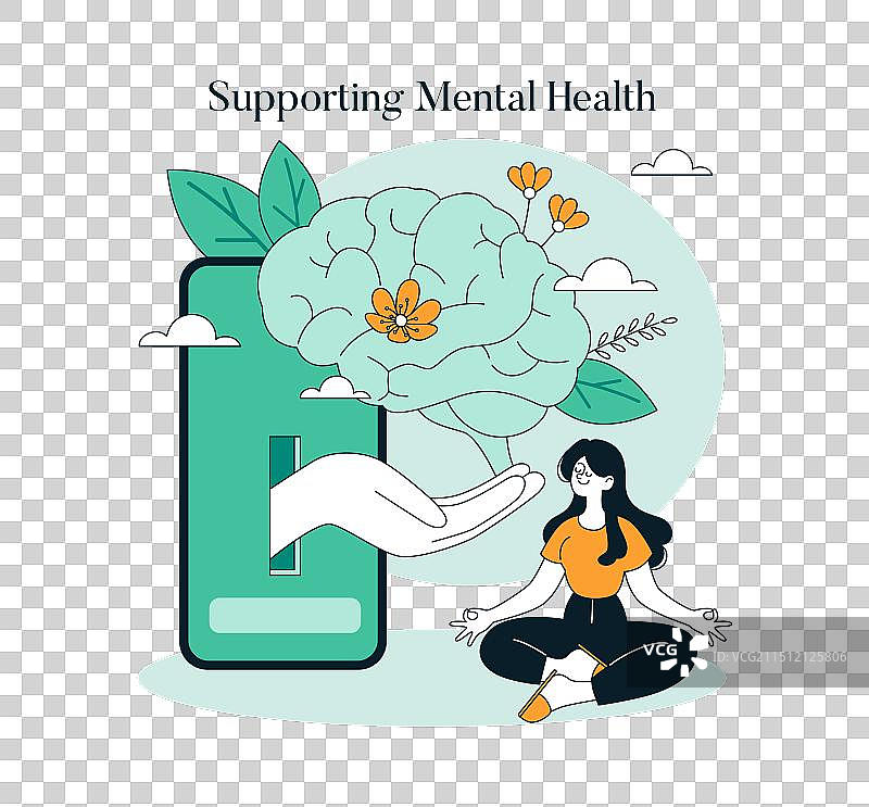 养生监测扁平设计图片素材