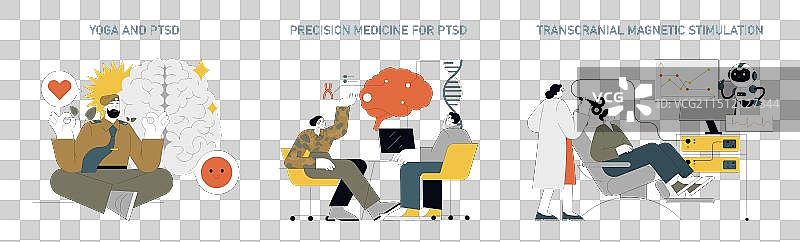 急救人员的创伤后应激障碍预防扁平化设计图片素材