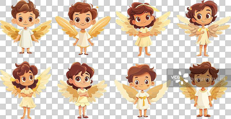 带翅膀的卡通儿童天使宝贝图片素材