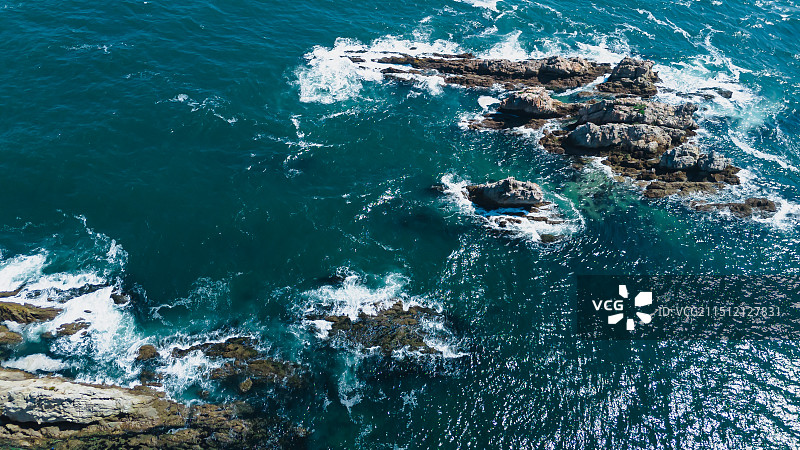 辽宁大连老虎滩海洋公园大海船只航拍图片素材