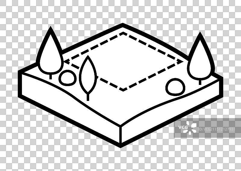 2.5D风格的土地地块图标房地产图片素材