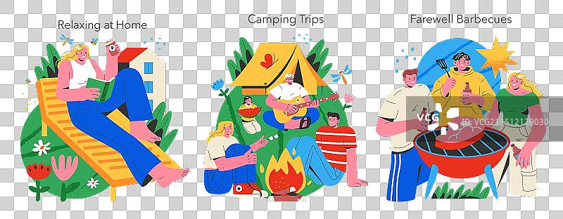 夏日假期扁平风图片素材