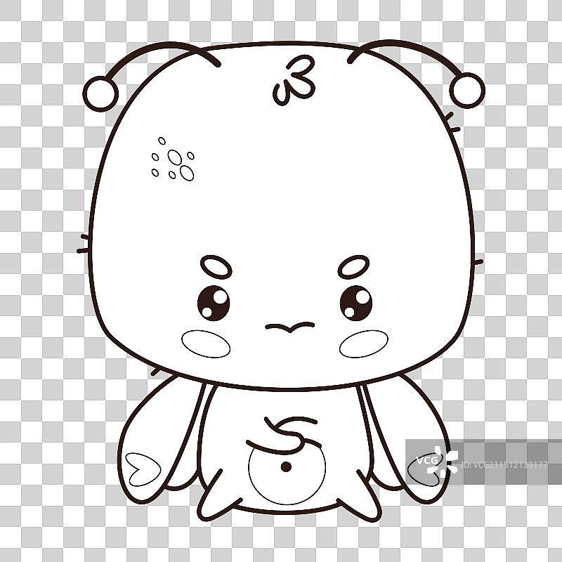 悲伤的不快乐蝴蝶角色轮廓昆虫图片素材