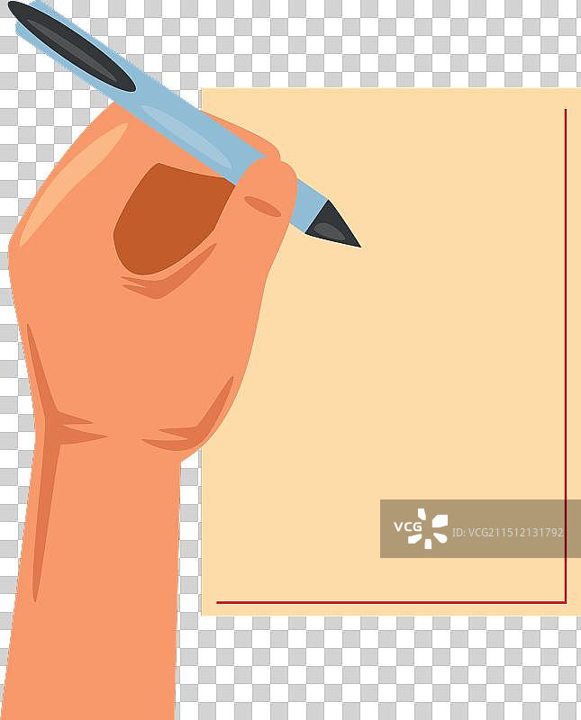 左手握笔书写图片素材