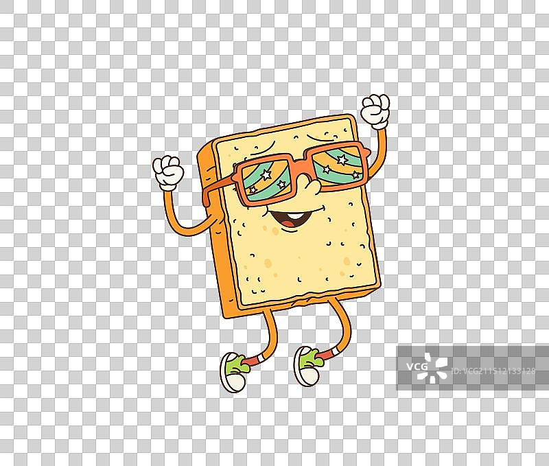 复古卡通早餐吐司角色图片素材