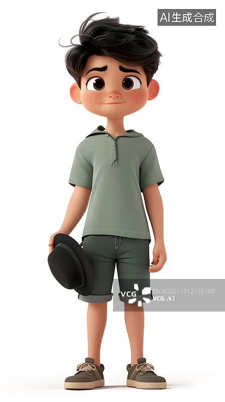 【AI数字艺术】男生青少年卡通插画图片素材