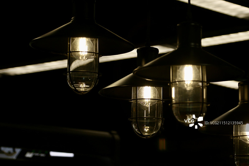 咖啡厅氛围感灯光图片素材