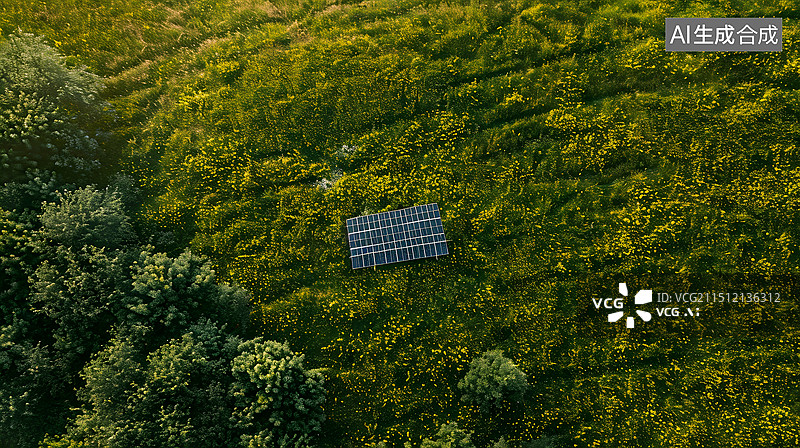 【AI数字艺术】太阳能发电板图片素材