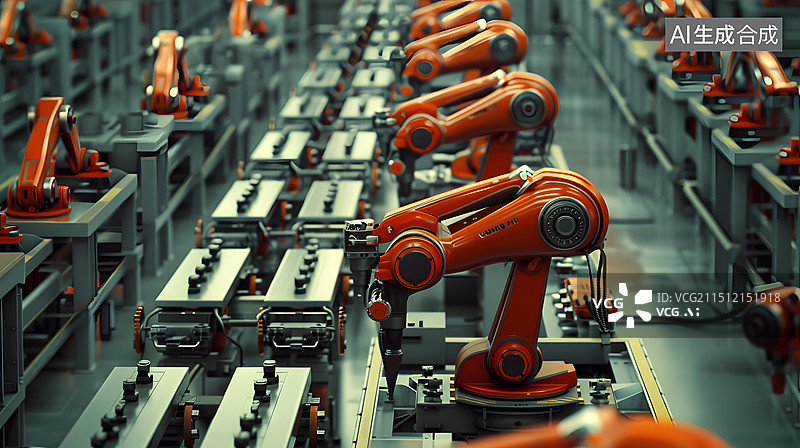 【AI数字艺术】企业工厂机械手臂图片素材