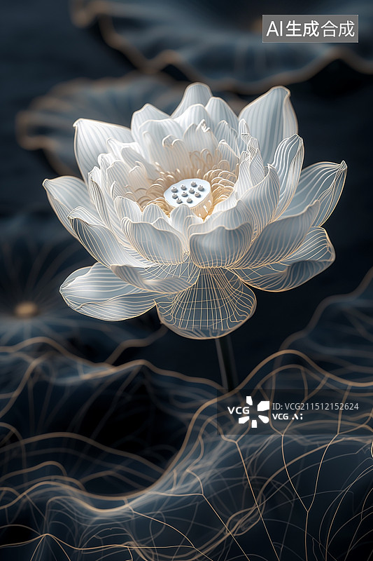 【AI数字艺术】漂亮的莲花花蕊艺术渲染图片素材