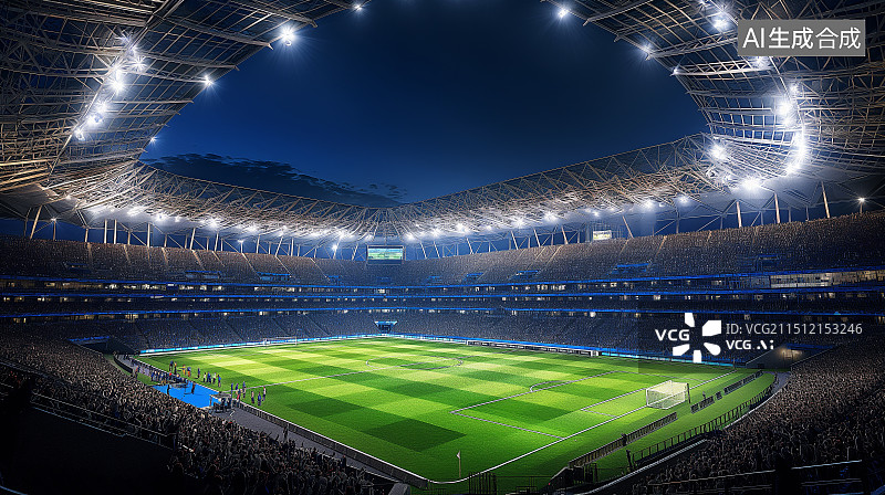 【AI数字艺术】宽敞明亮的运动场足球场图片素材