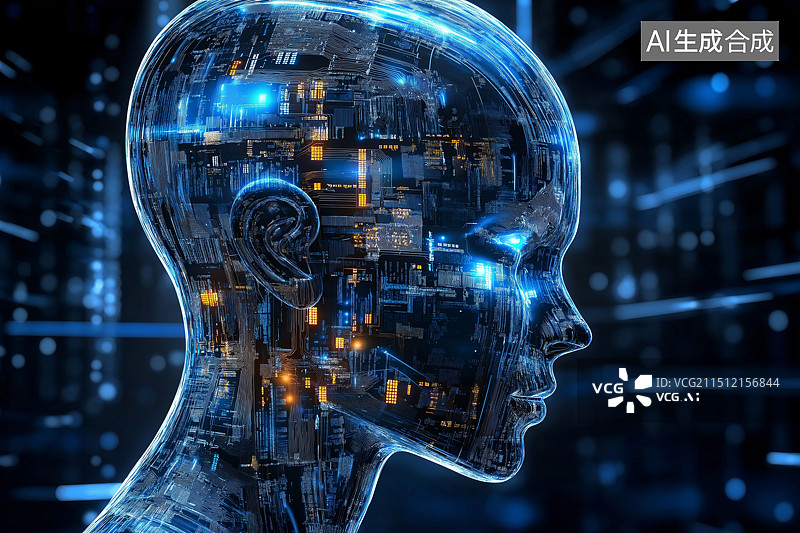 【AI数字艺术】人工智能概念科技背景图图片素材